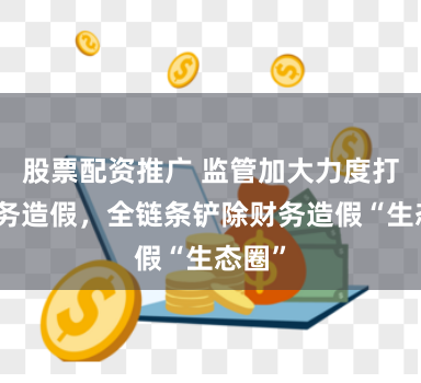 股票配资推广 监管加大力度打击财务造假，全链条铲除财务造假“生态圈”